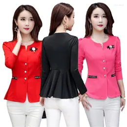 Kvinnors kostymer Kvinna Blazer Women 2022 Corsage 4XL 5XL Plus Size Formella Lady Blazers Jackor för kvinna Work Wear Coat Jaqueta Top Feminino