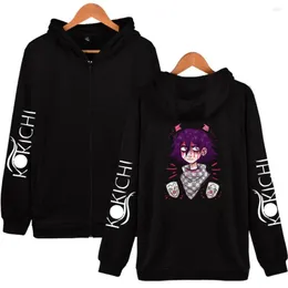 Erkek Hoodies Anime Zip Up Hoodie Sweatshirts Kokichi Ouma Figürleri Baskı Cosplay Kostümü Dakimakura Bandana Üst Gömlek Kadın/Erkek Manga