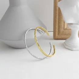Bracciali di superficie opaco irregolari in argento sterling reale per donne accesorios mujer braccialetti minimalisti braccialetti gioielli pulseira319r