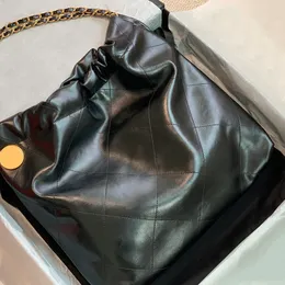 2022Ss H/W Frankreich Damen Klassische gesteppte mittelgroße Einkaufstaschen Gold Metallbeschläge Matelasse Kette Schulter Luxus Designer Handtaschen mit großer Kapazität 39X45X8CM