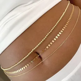 Belly Chains Bikini Beach Dancing Party Show Waist Chain Dress Body Bead Jewelry for Women Girls Gold Color