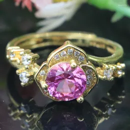 Cluster Rings 20x11mm Princess Cut Pink Kunzite Blue Sapphire CZ Women Rose Gold Silver Ring Selling Wholesale