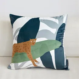 Pillow Tropical Leaves Cover Animal Leopard Bird Soft Velvet Covers Decorative Pillows Decor Home Sofa Pillowcase 45