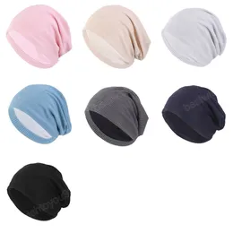 Women's winter hat Solid Color Unisex Men Skullies Beanies Cotton Double Layer Caps Casual Soft Turban Hats Hip Hop Beanie