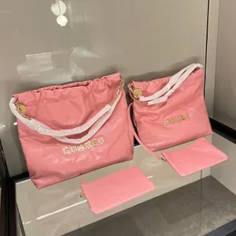 Klasyczne pikowane torby zakupowe dla kobiet metalowy fioletowy czarny różowy biały biały mała/średnia torebki o dużej pojemności GHW Matelasse Chietła 35 cm/39 cm