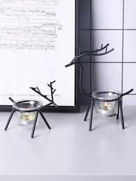 Castiçais de metal decoração nórdica velas mesa designer vidro óculos de natal dia das bruxas centro de mesa design candl