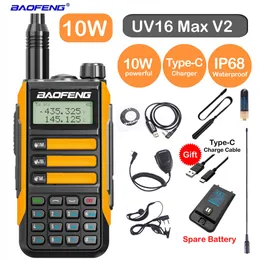 Walkie Talkie Baofeng Professional UV16 Max V2 Atualização 10W Banda dupla tipo C Tipo-C VHFUHF Radio de duas vias UV5R Pro UV9R 221119