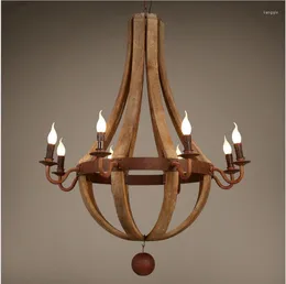 Подвесные лампы Американская ретро -люстра кованого железа Do Старая антикварная лампа