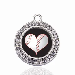 Corazón de un jugador de béisbol Círculo de cobre Cobre Cobre para el collar Conector de la collar Accesorios de joyería de regalo240W
