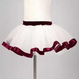 Sahne Giyim Dans Bale Elbise Çocuklar İçin Kızlar Tavuk Etek Hem Uygulama Balerin Dans Giysileri Kısa Mesh Tutu Etekler