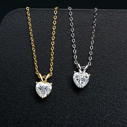 Colares pendentes S925 Colar de prata esterlina para mulheres 1 diamante Centro de luxo Clavicle Jóias 221119