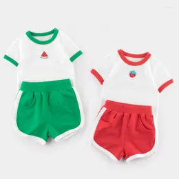 Kläder sätter babyflickkläder 2022 Summer Ropa Pour Enfants Kids Girls Boys Vetement Enfant Garcon Kinder Kleider Roupa Infantil Pra