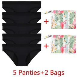 Damenhygiene 4-lagige Menstruationshöschentaschen Frauen Sexy auslaufsichere Periodenunterhose Inkontinenzunterwäsche Bambusfaserhose Wasserdicht 221121