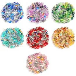 Diy Loose Bead 100st Set Hollow Candy Colors Pärlor Flera typer och stilar Armband Charm Partihandel