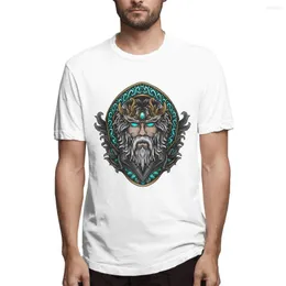 Camisetas masculinas Zeus Gravura Ornament Summer Tops Men T-shirt Manga curta 3D Impressa Streetwear Algodão O-Golaco