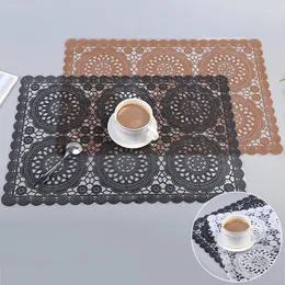 Table Mats 1Pc Square Placemat PVC Flower Western Meal Baking Mat Insulated Tablemat Non-Slip Manteles Individuales