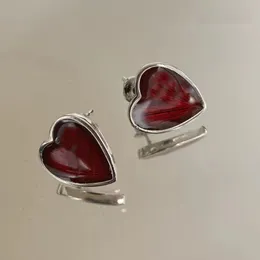 2022 Nya studörhängen Fashion Luxury Brand Designer Classic Heart Gemstone Earrings Wedding Party 925 Silver Pin High Jewellery With Box and Stamps