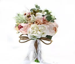 Buqu￪s de noiva artificiais elegantes Bride Holding Brotoch Flowers Handmade Flowers Rhinestone Rose Wedding Supplies in Stock Engagement De N9818097