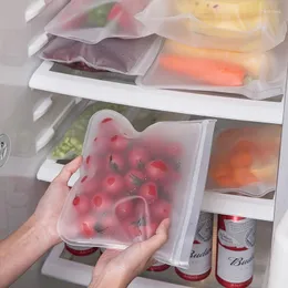 저장 백 4pc/세트 Peva Food Bag 0.25mm 재사용 가능한 냉동실 패키지 누출 최고 부엌 주최자 용품