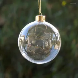 Decorazioni natalizie 30 pezzi/pacco Diametro 6 cm Mini formato Globo di vetro trasparente Decorazione della casa Gancio per albero Festival Ornamento da appendere