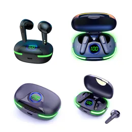 Pro80 LED Dijital Ekran TWS Kulaklıklar Serin Light Flash Sport Çalışan Kablosuz Bluetooth 5.1 Kulaklık Oyun Kulaklıkları Tüm Telefon İçin Mikrofonlu Kulaklıklar
