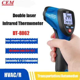 CEM DT-8862 DT-8863 DT-8865 Professionell effektiv infraröd termometer Dubbel lasertemperatur Mätning av pistol snabbt svar.