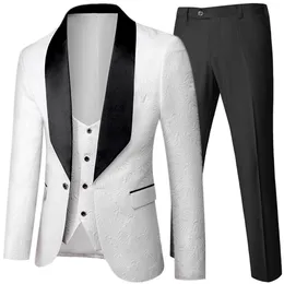 Mens Suits Blazers Banket Feather Emunching Process Designer Blazer Jacket Pants Vest Suit Coat Waistcoat Trouser 3 PCS Dress Set 221121