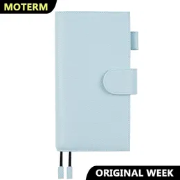 Notepads Moterm Pebbled Leather Original Weeks Cover for Hobonichi and Skinny Mini Happy Planner with Back Pocket Double Clasps Diary 221119