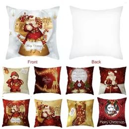 Kudde Christmas Cartoon Print Square Decorative Covers Pudow Case S For Sofa Polyester Pillowcover Decorati P5Q1