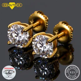 Stud 65mm Real 1 Carat D Color Earrings For Women 100% 925 Sterling Silver Men Unisxe Earring Wedding Jewelry 2ctw 221119