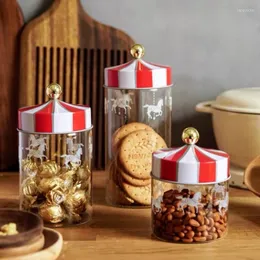 Бутылки для хранения стеклянная запечатанная банка чайная коробка Рождественская конфеты эйердуос бутылки цирк карусель Vershoudbakjes Koelkast Organizer