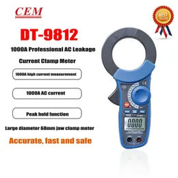 CEM DT-9812 AC Leakage Current Multimeters Clamp Meter 68mm Large Jaw Cable Ground Wire Detector True RMS Clamp Ammeter New
