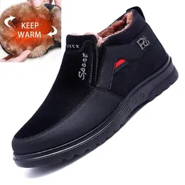 Boots Men Shoes Keep Warm Winter Slip on Comfortable Plush Fur Ankle Botas Outdoor Sneakers Zapatos De Hombre 221119