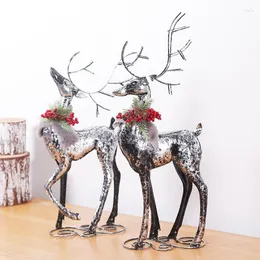 Decorações de Natal Elk Rena Sculpture Decoration Home Mall Window Window Decor Vintage Metal Animal Decora Presente