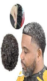 Pezzi di capelli umani della Vergine indiani, dreadlocks full pizzo toupee afro kinky riccioli parrucche maschili per uomini neri rapidamente espressi espressi 9549349