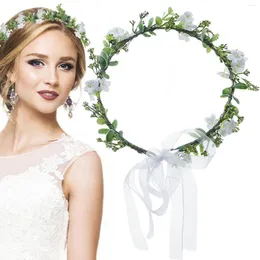 Dekorativa blommor Flower Crown Bridal Green Leaf Headpiece Garland Halo Maternity Po Shoot Headband Wedding