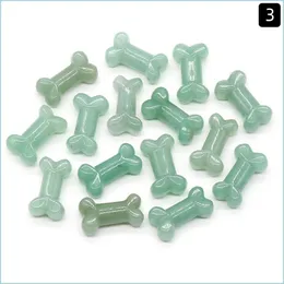 Loose Gemstones Mini Size Crystal Crafts Natural Green Aventurine Crystals Carving Bones Animal Gemstones Healing Stones Drop Delive Dhcvt