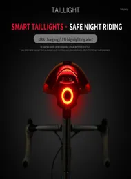 Fiets achterlicht Auto Startstop Brake Sensing Waterdichte USB Lading Cycling Tail Taillight Rem Sensing Light Bike Taillight14551827