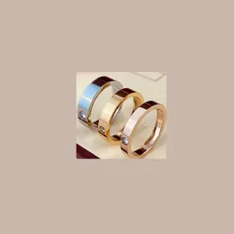 Fashion Classic Signature Love Rings Design Brand Titanium Steel Ring Gifts Couples Valentine's Day For Women Girls