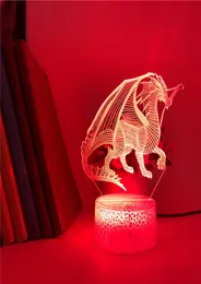 Kids Night Light Projector Led Wivern Night Light Acril 3D -настольный лампа El Room Club Wyvern Nightlight Decor