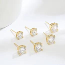 Charm Diamond 925 Silver Platinumplated 18K Gold Stud Earring Bulk Order Custom Earrings with Jewelry Gift Box 221119