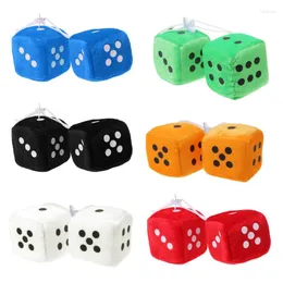 Interior Decorations 1 Pair Fuzzy Dice Dots Rear View Mirror Hanger Decoration Car Styling Accessorie 1XCF