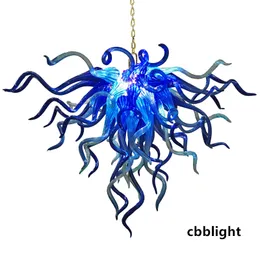 Crystal Chandelier Lamps Bule Color 32x40 Inches Hand Blown Glass Chandelier CE UL Certificate Novelty Lighting for Hotel Lobby Living Room Decor LR1224