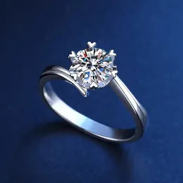 Snowflake Twist Arm Zircon Band an￩is imita￧￣o Diamond Ring Girl Men cl￡ssico Designer de a￧o de tit￢nio para mulheres Presentes de luxo Mulher Girl Jewlery