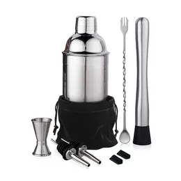 Bar Tools 550ml Acciaio inossidabile Cocktail Shaker Mixer Set Drink Bartender Shaker Kit Bar Set Tools Con Jigger Mixing Spoon Liquor Pourer 221121