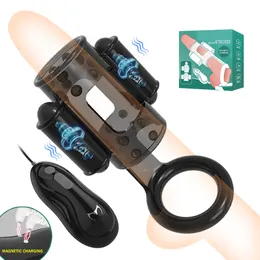 Cockrings 12 Velocità Vibrazione Vibratori maschili Masturbatore Eiaculazione ritardata Potente glande Trainer Massaggiatore del pene Stimolatore Giocattolo del sesso per uomini 221121