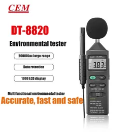 CEM DT-8820 البيئة متعددة الوظائف اختبار الصوت الرطوبة ودرجة الحرارة اختبار ديسيبل إضاءة.