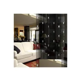 Vorhang Moderne Verdunkelungsvorhänge für Wohnzimmer mit Glasperlentür-Fadenvorhang Weiß Schwarz Kaffee Fenstervorhänge Dekoration Dro Dhdor