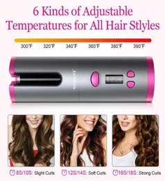 Professional Goods Automatic Hair Curler Wireless Temperature Display Curling Iron Wand Roller USB Charging Auto Curlers Styler To