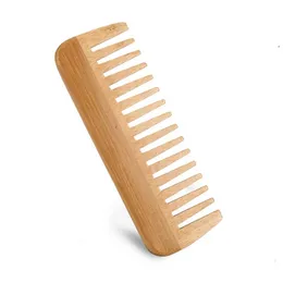 Pettine naturale di alta qualità in bambù e legno Pettine per barba Salute Pettine in bambù Logo inciso al laser GG020